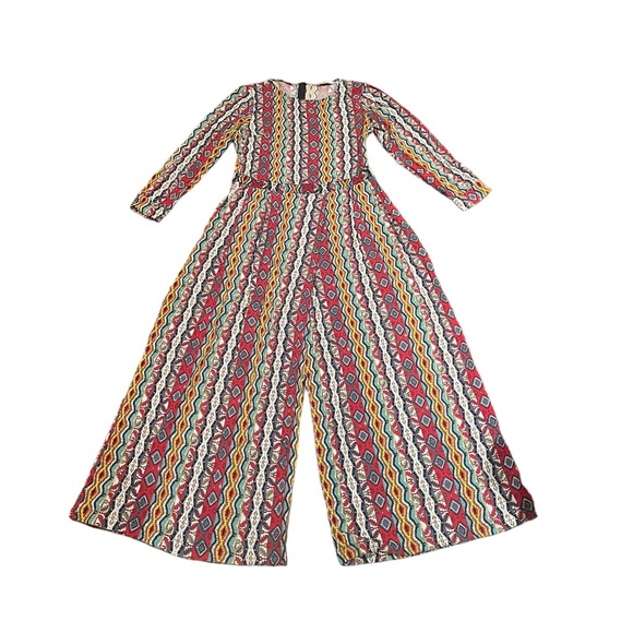 Refka modesty long sleeve wide leg abstract print flowing modest jumpsuit size42 - Picture 2 of 11